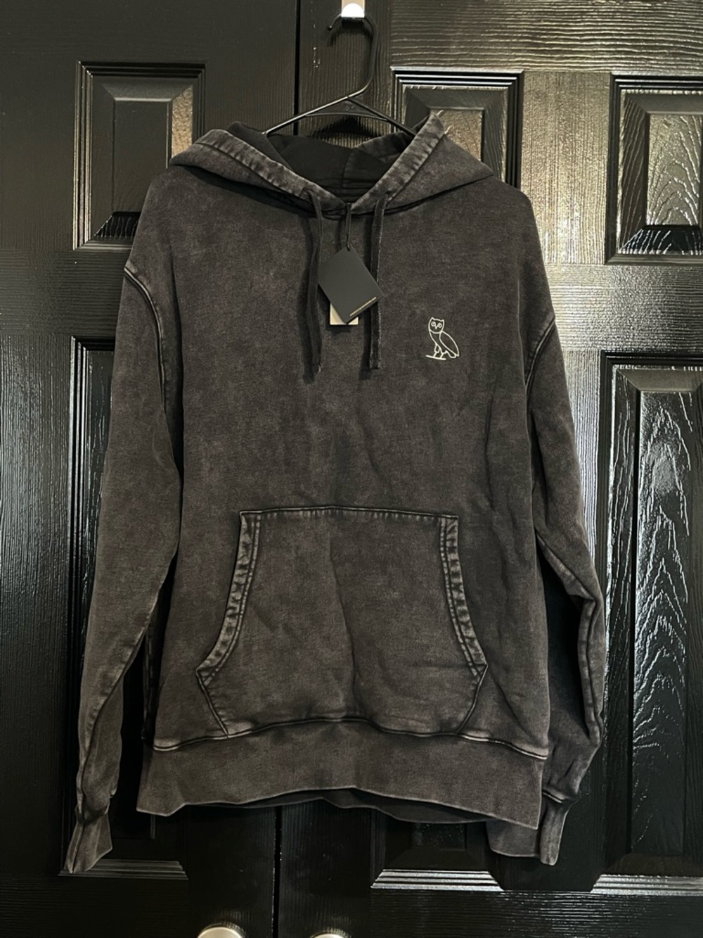 OVO BNWT Men’s Washed Black Hoodie with Owl Emblem